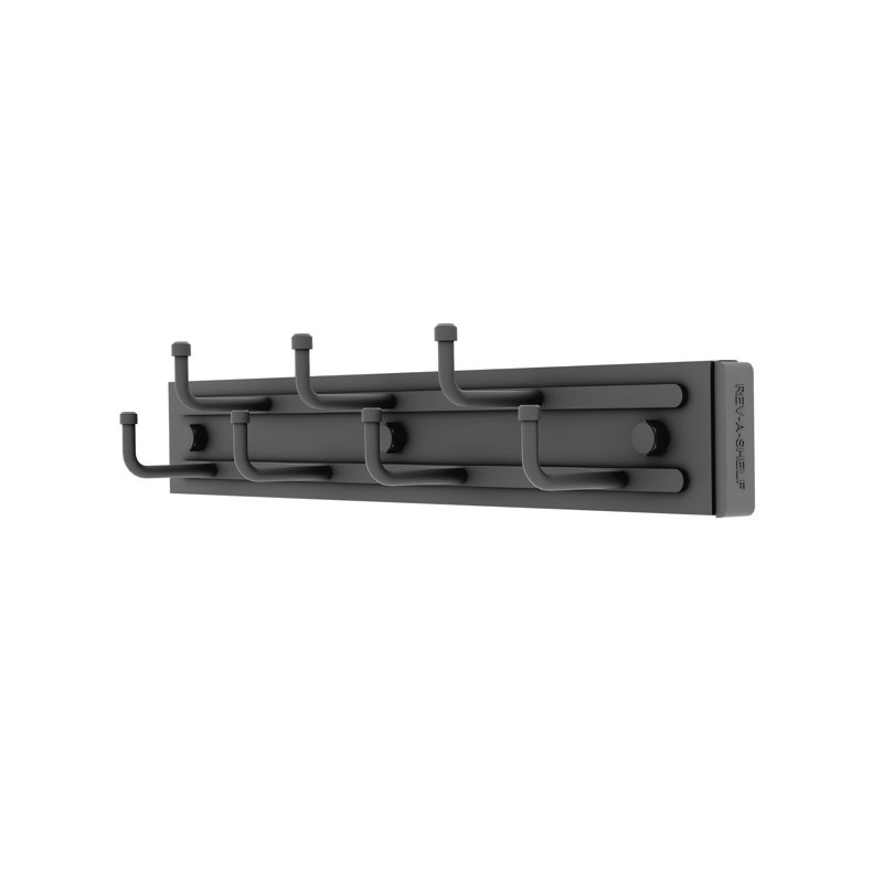 Sliding Belt Rack For Custom Closet Systems, 2.32" H x 2.28" W x 12" D, Black