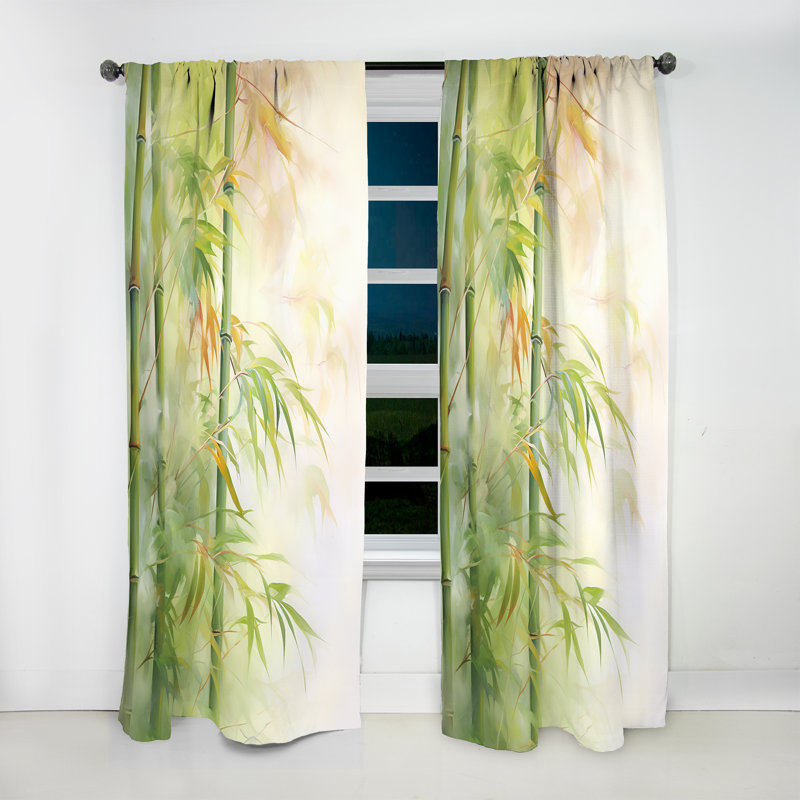 Vedad - Rideau en bambou - Rideau floral obscurcissant - 1 panneau, L 52 po x L 90 po