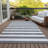 Washable Striped Indoor / Outdoor Rug-1725685129