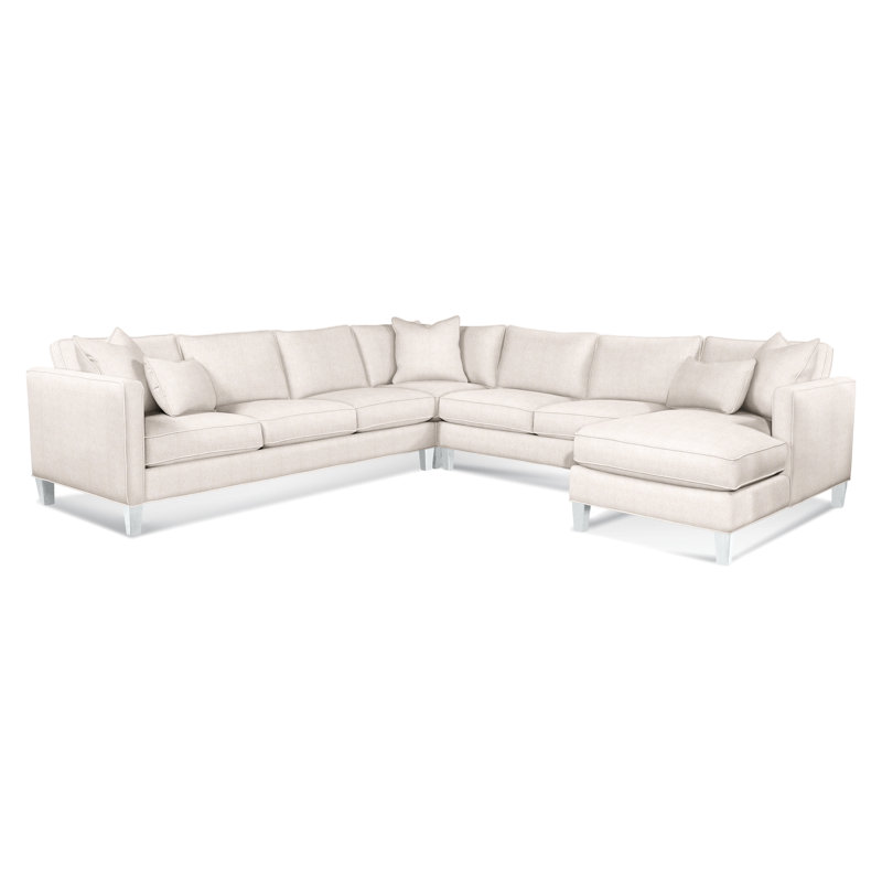 Sectional, Brown Geometric, 0456-33, Right Hand Facing, Frost White
