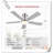 Museau Ceiling Fan with LED Lights-1680007385