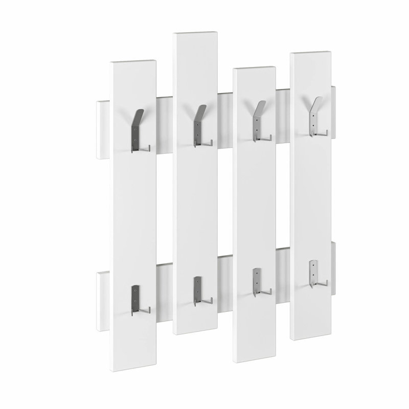 Defeo 8 - Hook Coat Rack, White