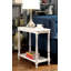 Transitional Side Table White 1Pc With Open Shelf Hidden Tray And Turned Legs