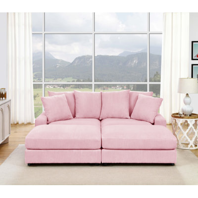 Arzuaga 89" Wide Reversible Modular Corner Sectional with Ottoman by Wade Logan