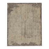 Hand-Knotted Rectangle 8' x 10' Cotton/Wool Area Rug in Beige/Gray