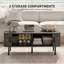 HOMCOM Coffee Table with Storage, Slatted Coffee Table-1334533793