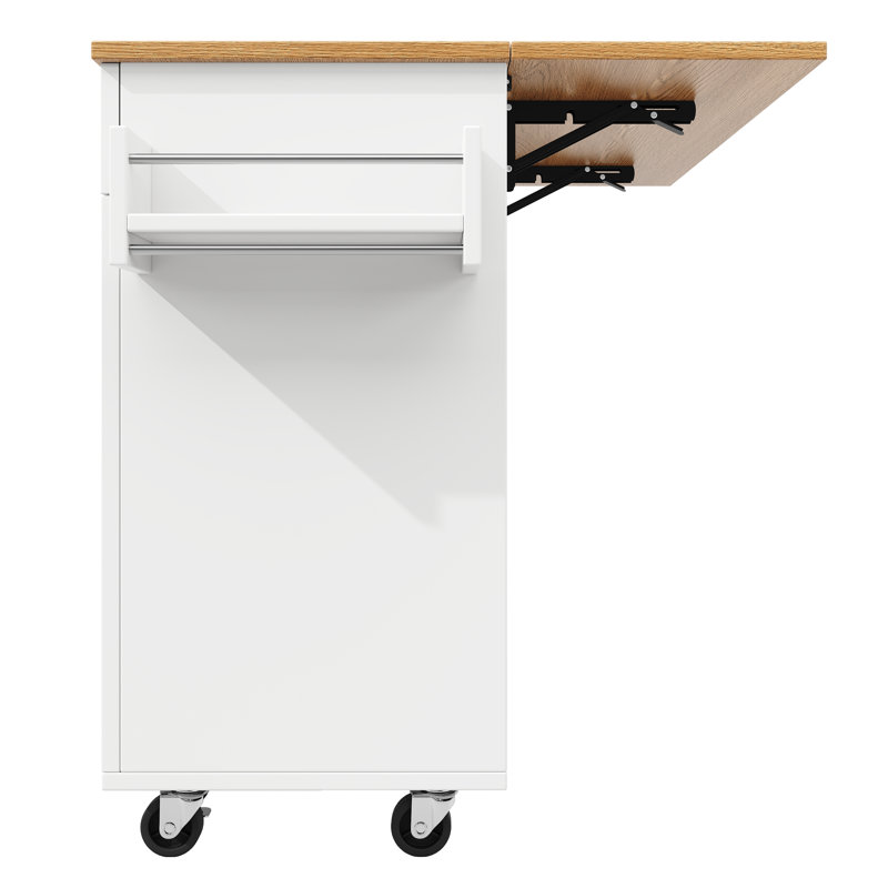 Kitchen Island With 2 Doors And 2 Drawers, White