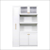 Kitchen Pantry Cabinet With Multi-Functional Pull-Out Multi-Tier Storage Shelf