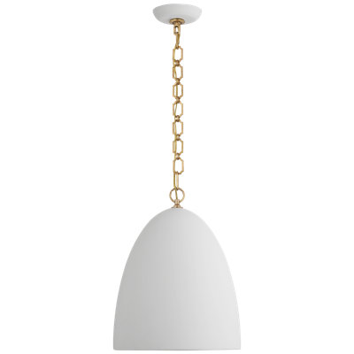 Elliot Medium Dome Pendant in Matte White