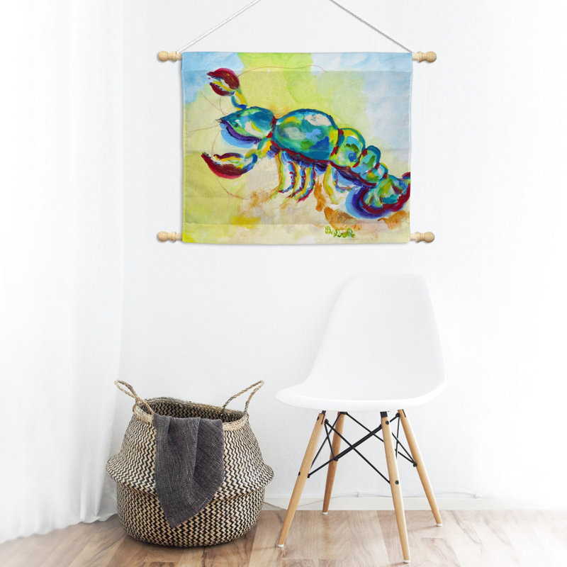 Suspension murale en polyester colorée homard