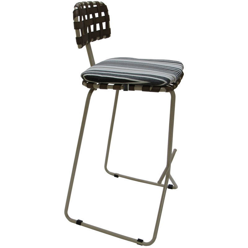 Tabouret de bar 30 po Iretta, Rayure grise, Beige