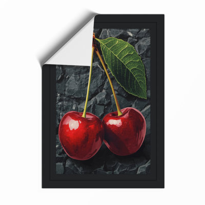Cherries with Leaf Botanical - Framed Print