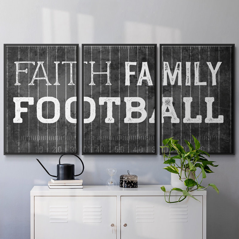 Faith Family Football 3 pièces, H 36 po x l 75 po x P 2 po, Noir