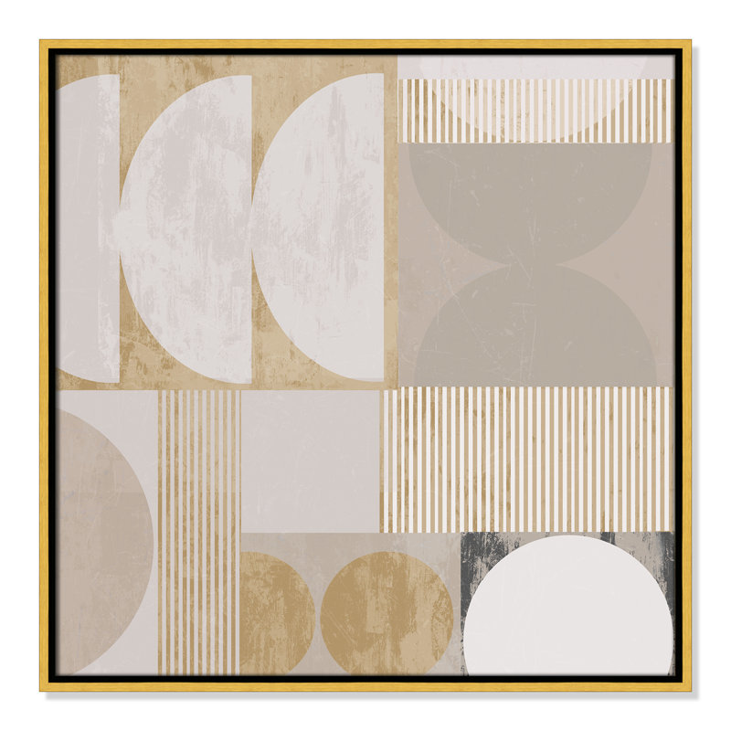 «Golden Balance II» par Casa Fine Arts, Toile avec cadre, L 25,5 po x H 25,5 po, Flotteur doré