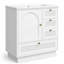 Meuble-lavabo simple autoportant de 30 po avec lavabo en céramique et tiroir électrique intégré, blanc