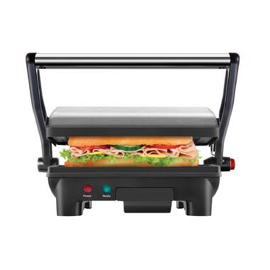 Ovente Electric Panini Press Grill Breakfast Sandwich Maker with Nonstick  Two-Sided Hot Plates, LED Lights & Thermostat Control, Perfect for Cooking