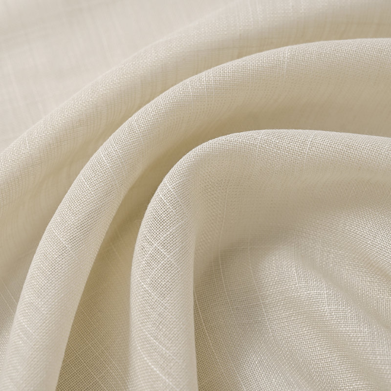 Paire de rideaux légers en polyester semi-transparents avec œillets Draycott (ensemble de 2), L 52 po x L 63 po, Beige