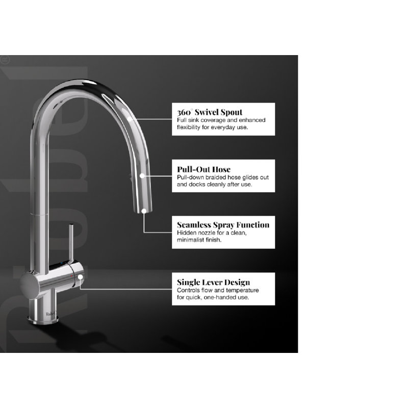 Azure Pull-Out Kitchen Mixer, Chrome