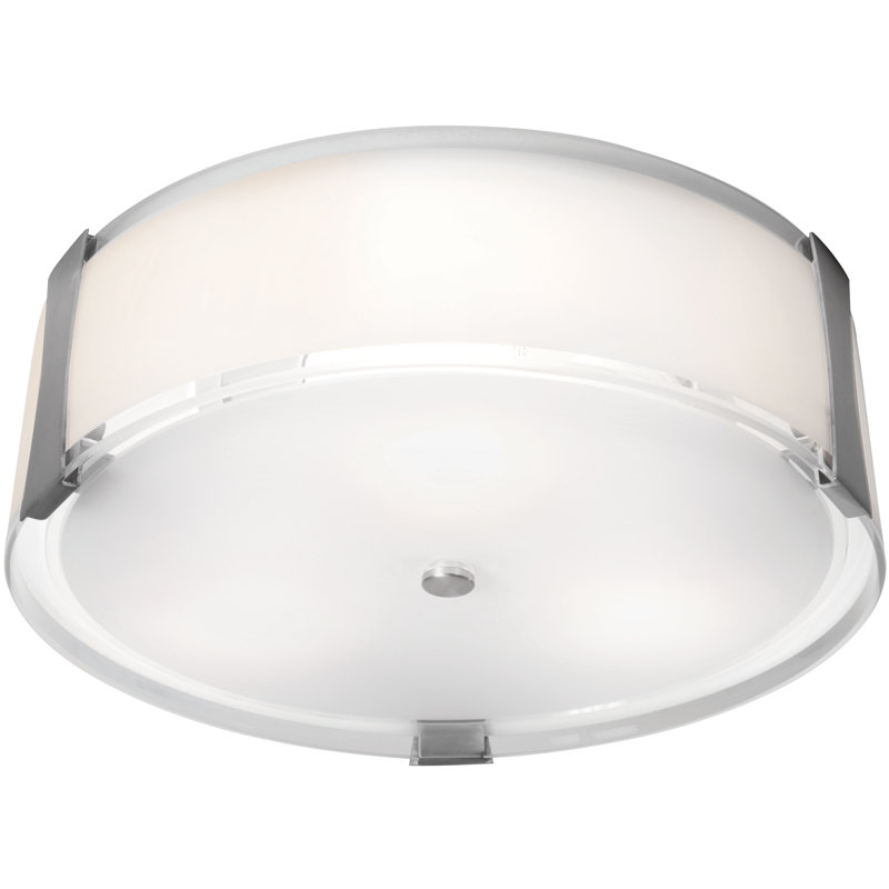 Plafonnier encastré cylindrique simple à 3 lumières Pastrana, H 4,75 po x 18 po de diamètre
