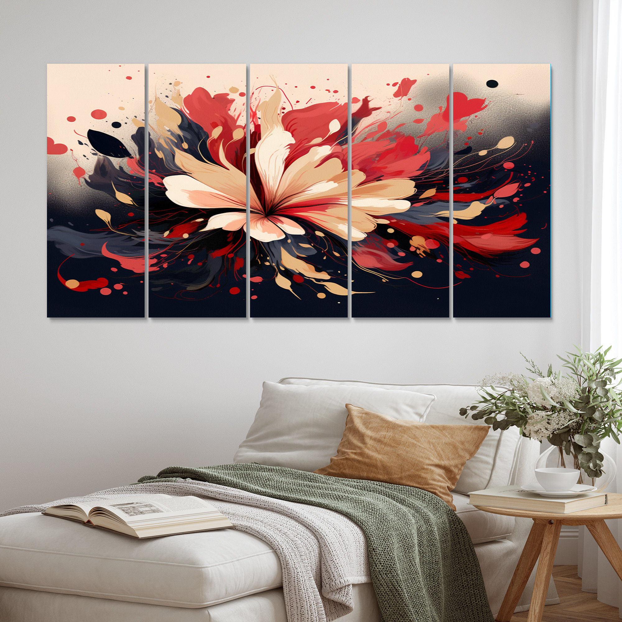 Red Barrel Studio® Beige Red Harmony In Chaos - Palms & Palm Trees