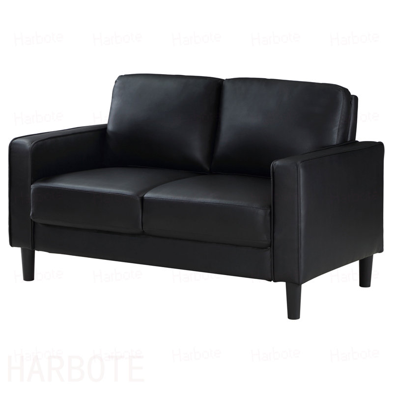 Causeuse rembourrée Farallone, Polyuréthane - noir