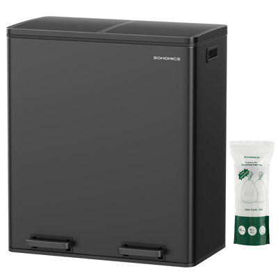 Cardis Steel Step On Multi-Compartment Rubbish & Recycling Bin - 60L