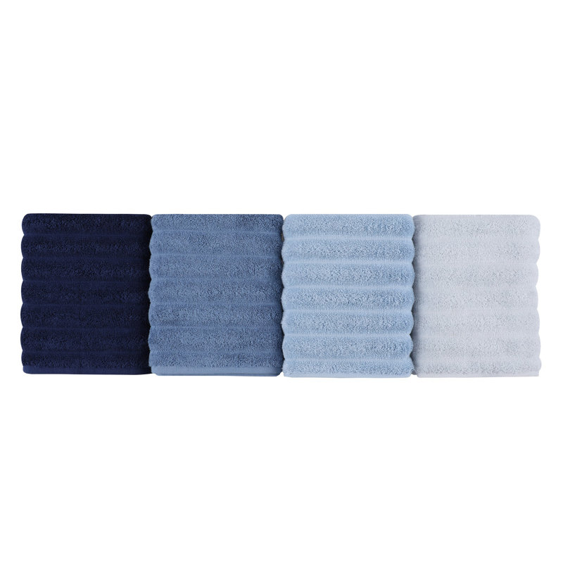 Ensemble de serviettes 4 pièces 100% coton, Bleu