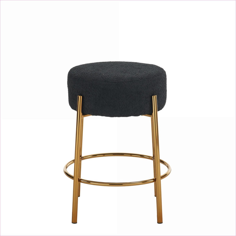 24 po de hauteur, tabourets de bar ronds, ensemble de 2 - Tabourets de salle à manger rembourrés contemporains pour cuisines, cafés et bars - comprend des pieds de support robustes