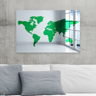 Décoration murale en acrylique carte du monde moderne