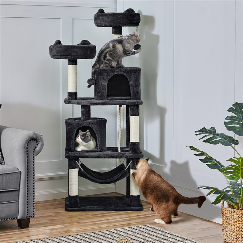 158cm H Multi Level Cat Tree, Black
