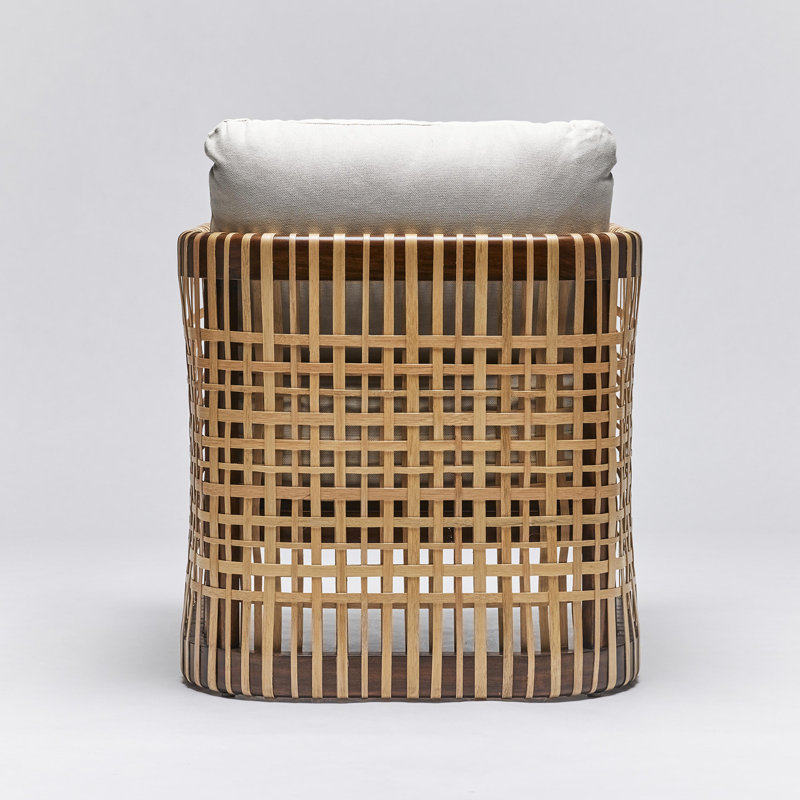 Palms Armchair, Light Chestnut, Straw Faux leather