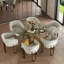 Fauteuil de salle à manger rembourré White-105009808