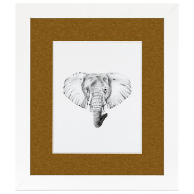 White Wood Matte Picture Frame with Mat