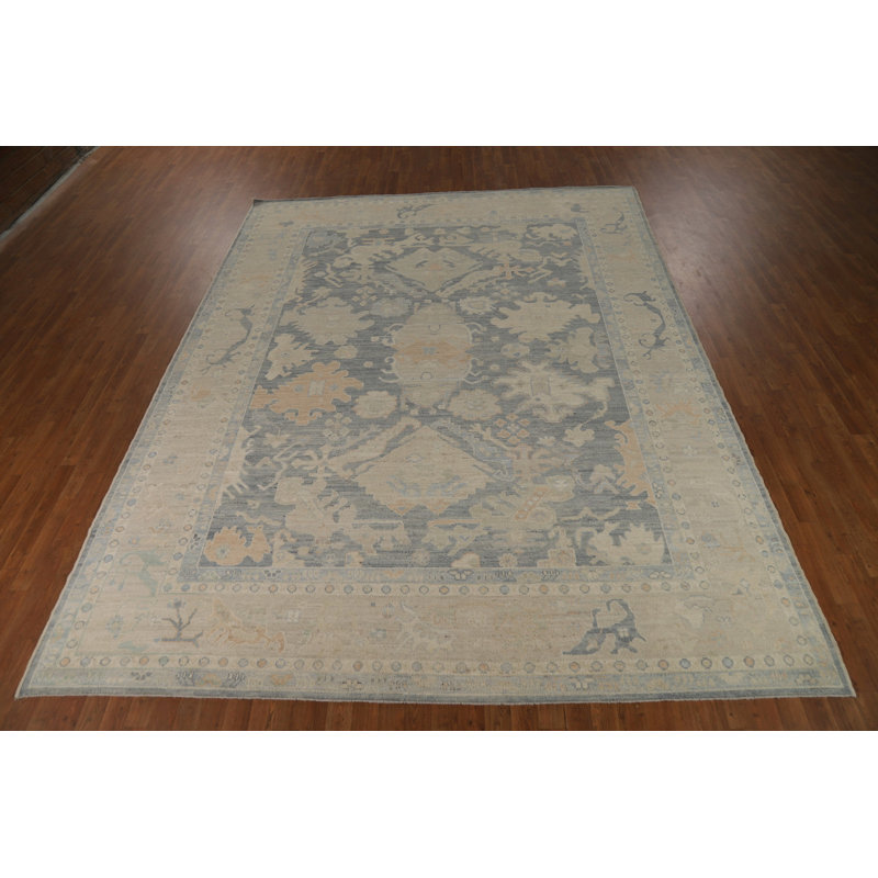 Tapis unique en laine gris anthracite et gris nouvel âge Ferdi 11 pi 10 po x 9 pi 2 po Ferdi