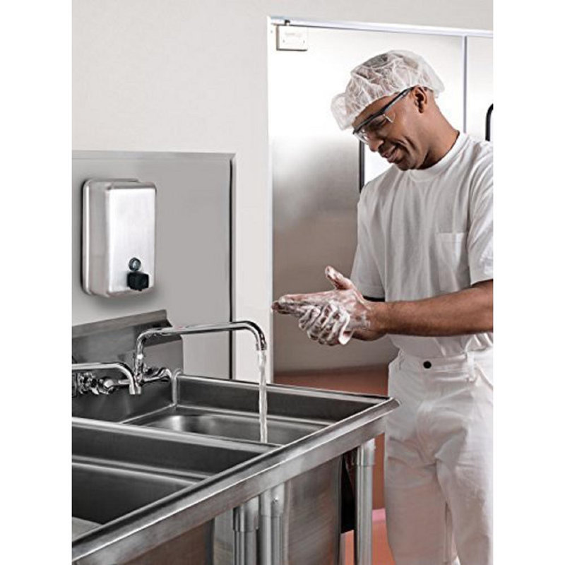 Distributeur de savon liquide vertical en acier inoxydable 1200 Ml