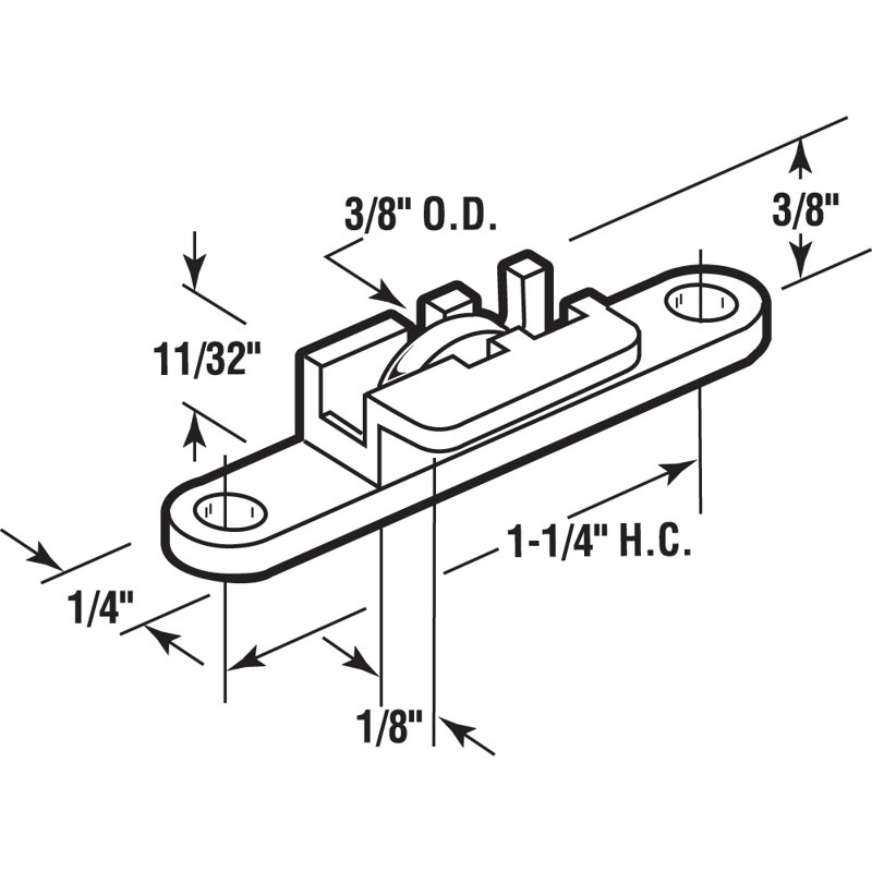 Prime-Line 3/8 in. Steel Flat-Edge Sliding Window Roller Assembly, Tom Rays