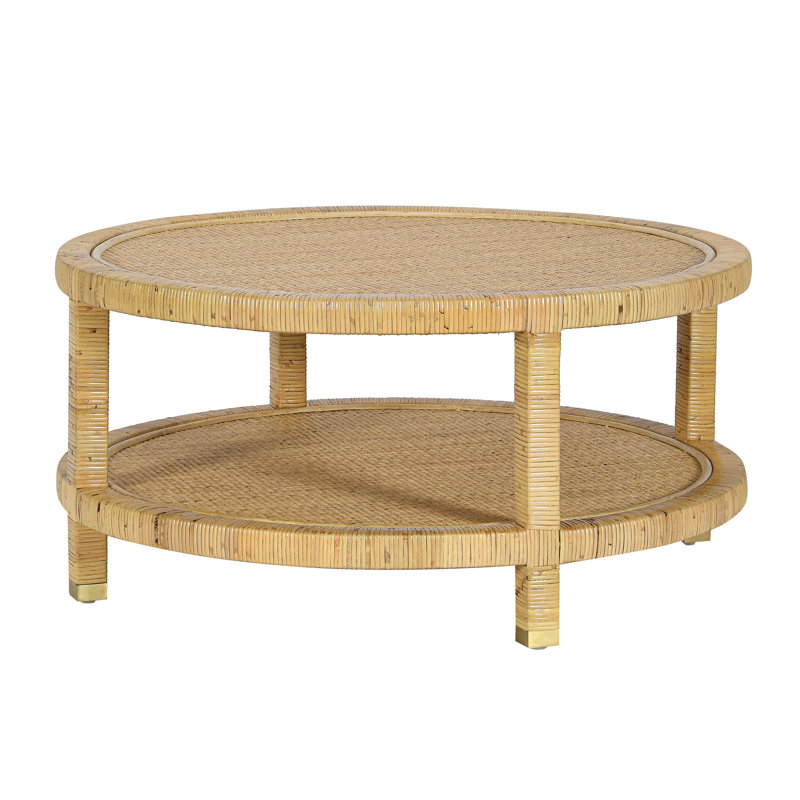 Table basse en rotin naturel Clyatt