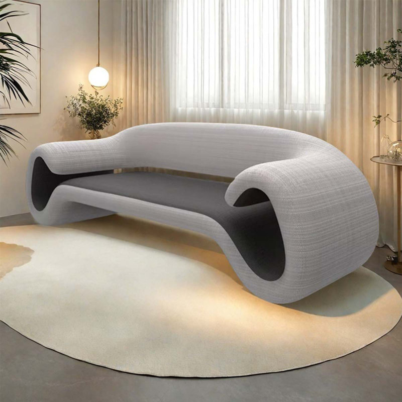 Canapé Nordic Designer, Fibre de polyester grise