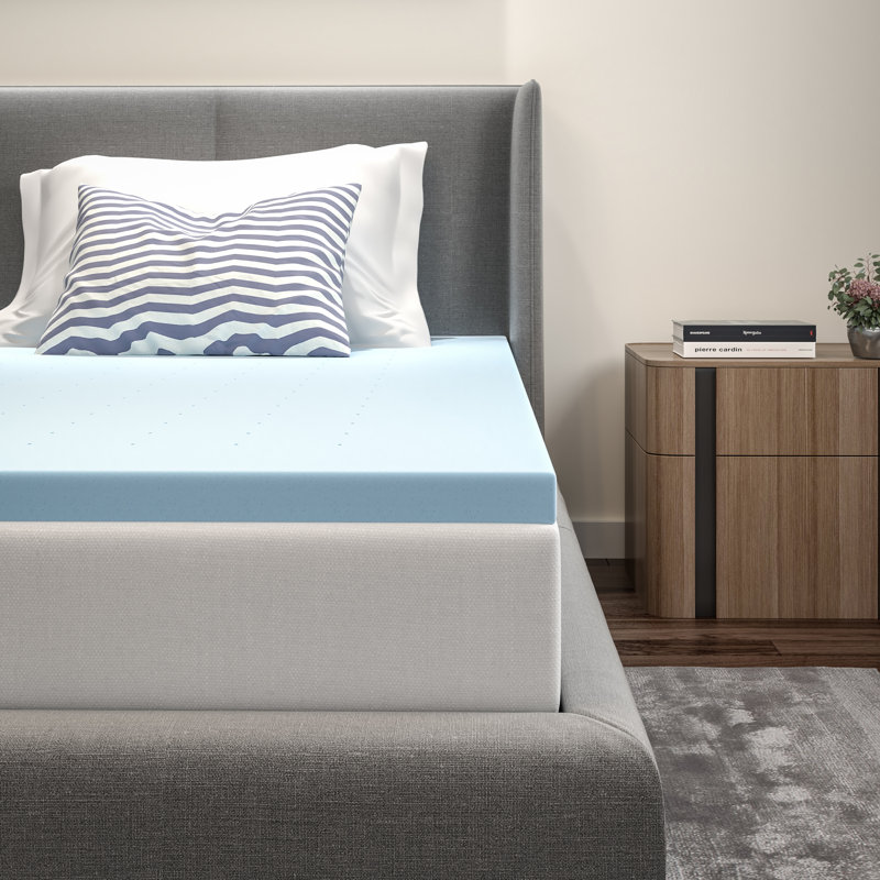 Addilynn 2" Gel Infused Hypoallergenic Cooling Memory Foam Mattress Topper, Twin