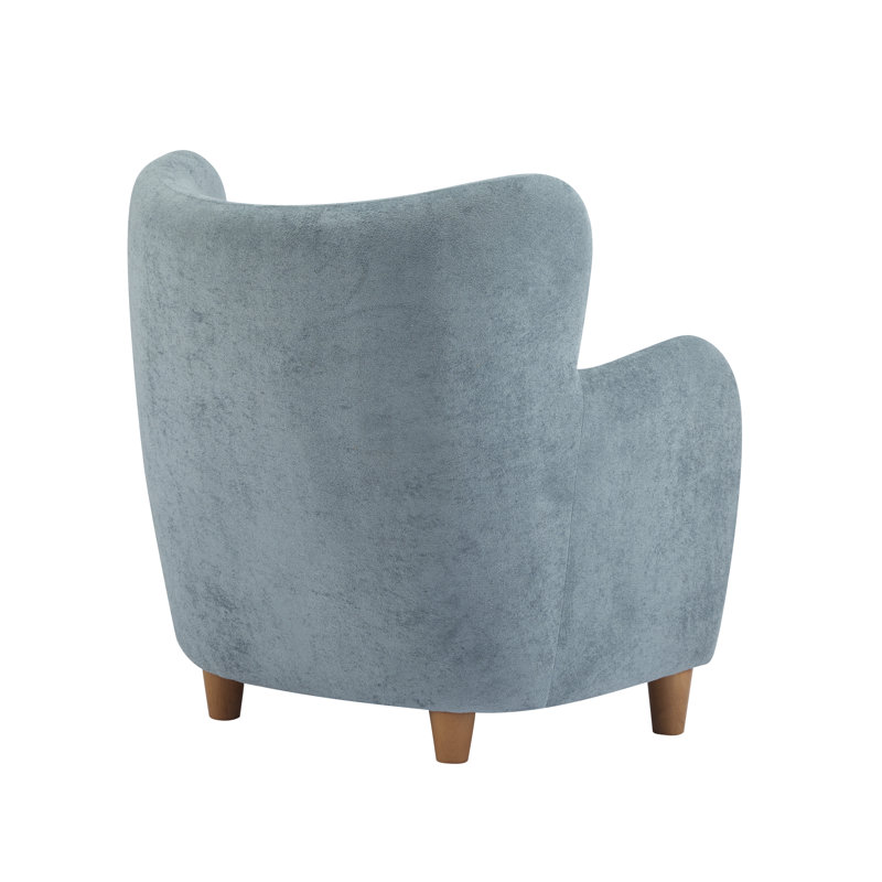 Reshami Wing Back Fabric Upholstered Accent Chair, Dusty Blue