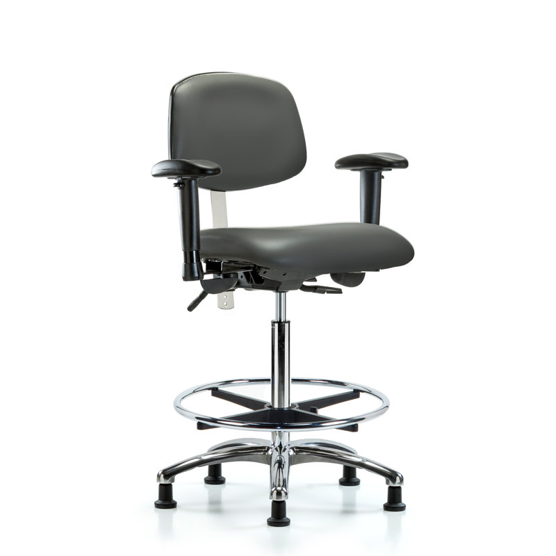 Vinyl Task Chair, Black, Glides