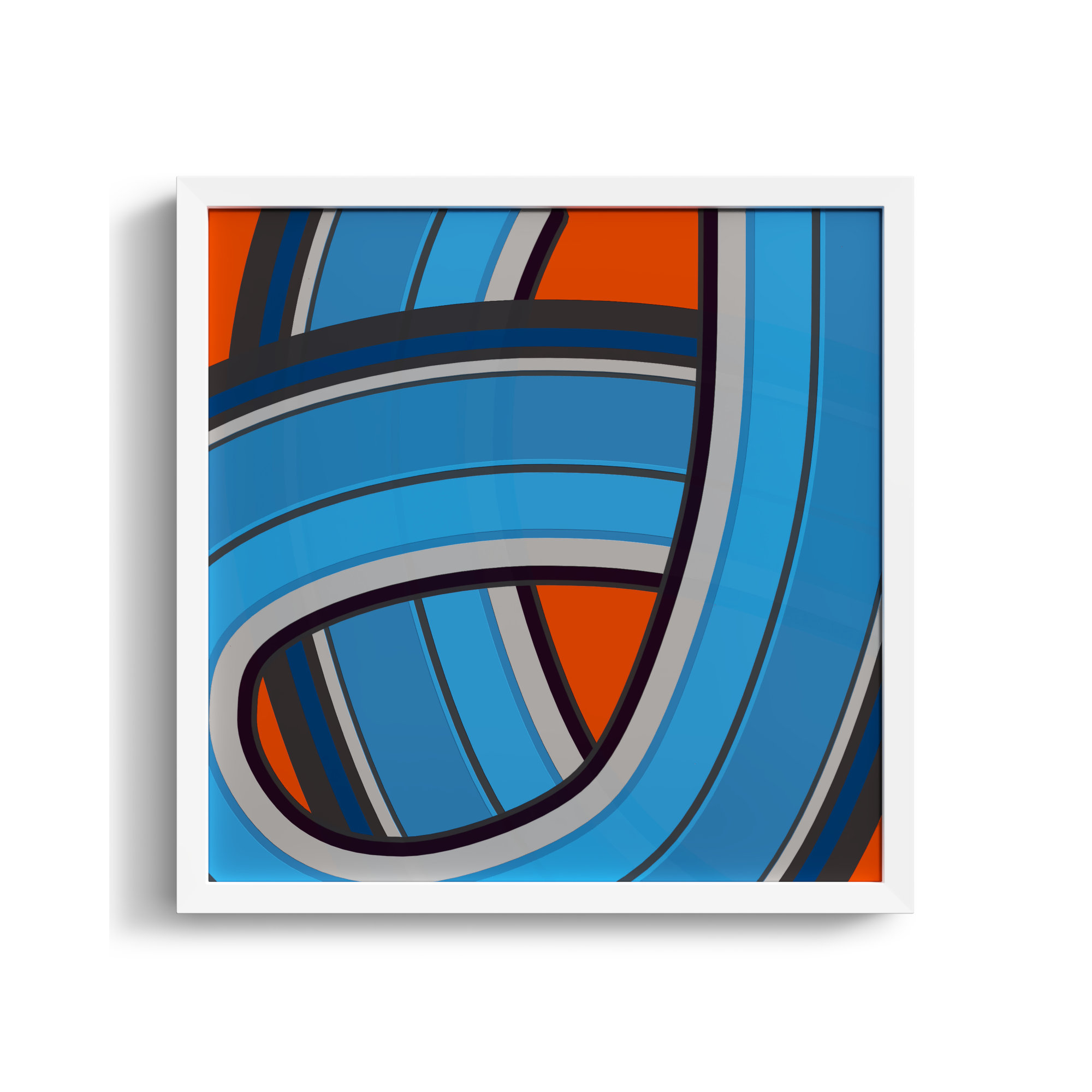 Twist Series I Twisted River by Jacques Pilon - Picture Frame Graphic Art on Paper, White, 16" H x 16" W x 1.25" D
