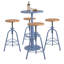ENSEMBLE DE 3, ensemble de bar-terrasse avec véranda, ensemble de table bistro et tabourets de style bistro cocktail, table de bar industrielle rustique de 41 po de hauteur et 2 tabourets de petit-déjeuner en métal massif, hauteur de l'assise de 24,4 p-106589628