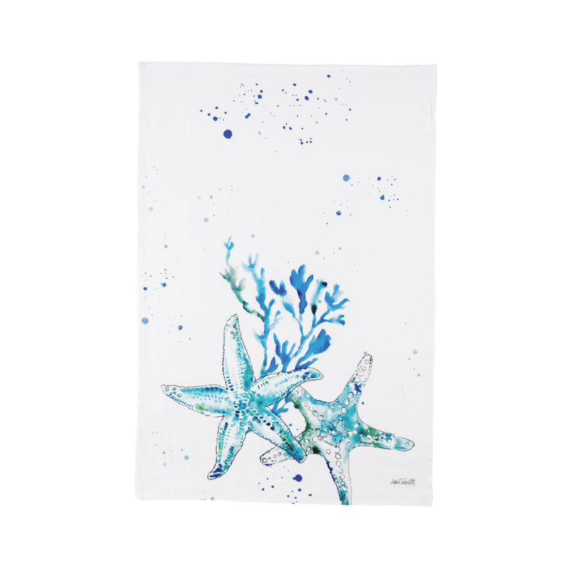 Starfish Printed Cotton Flour Sack Kitchen Towel