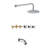 SUMERAIN Tub and Shower Faucet with Rough-in Valve, 3 Cross Handle Shower Faucet with Waterfall Spout-65005641