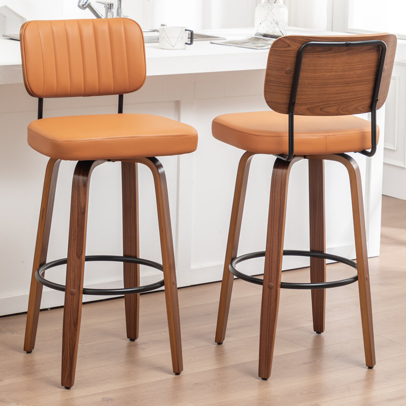 Swivel Bar Stool, Orange, Bar Stool (78cm Seat Height)