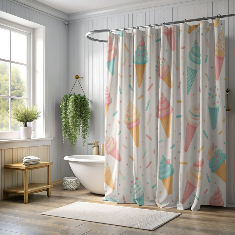 Rideau de douche standard 1 pièce Rainbow Toppers, H 74 po x l 71 po