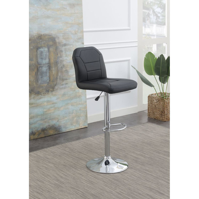 Tabouret de bar en similicuir noir, Noir