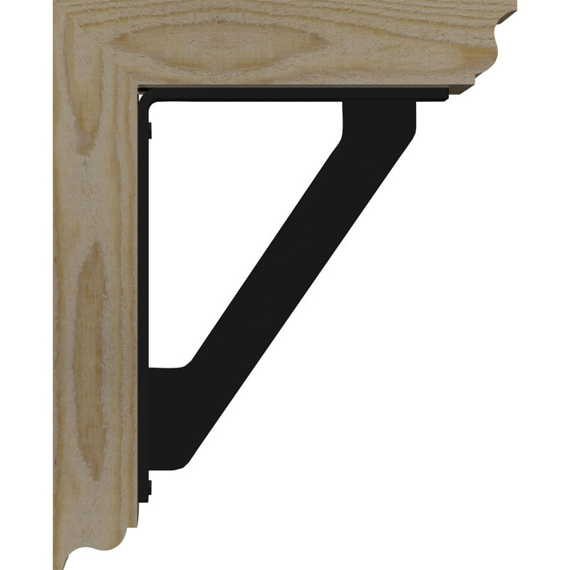 Support traditionnel en fer simple de 2 po d'épaisseur, H 20 po x P 18 po, Sapin de Douglas l 3 1/2 po x T 4 po (lisse)
