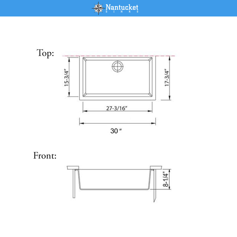 Plymouth 30'' L Single Basin Kitchen Sink, Truffle